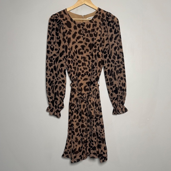 Whistles London Women’s Brushed Cheetah Flippy Dress Sz 6 US - Picture 8 of 11